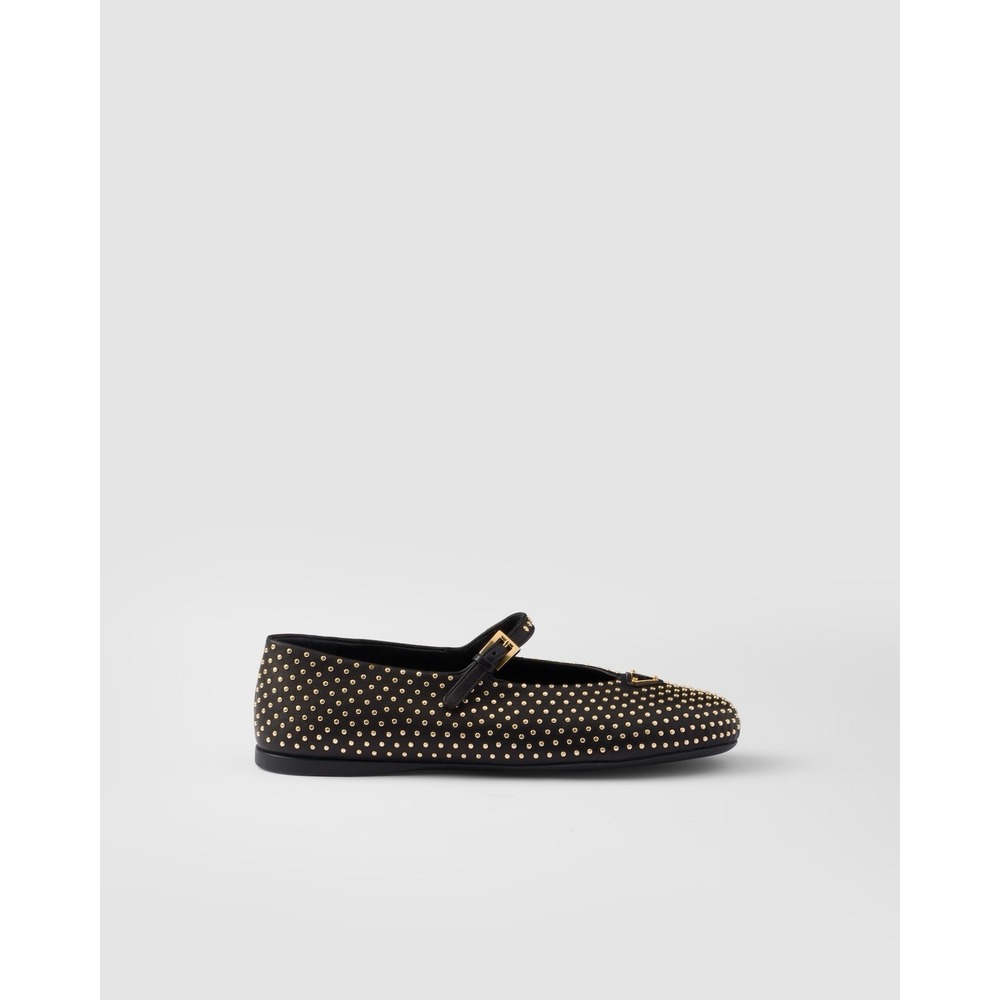 Prada Nappa leather ballerinas with studs RARE - Picture 3 of 4